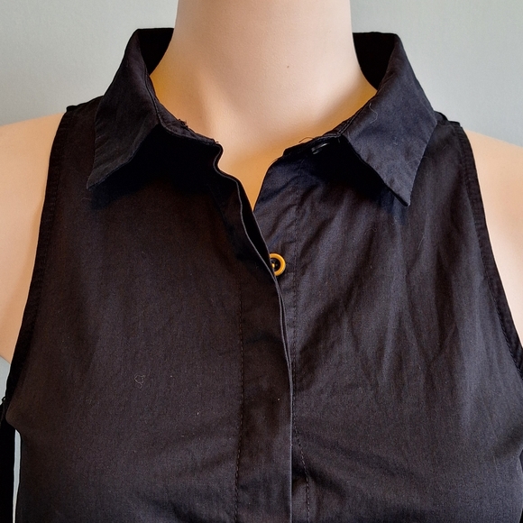 🅱️🅾️G🅾️ Shoulder cut off black cotton shirt - Picture 8 of 8